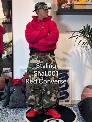 Styling Shai 001 Red Converse #streetwear #fashion #fitinspo #outfitinspo #shai 