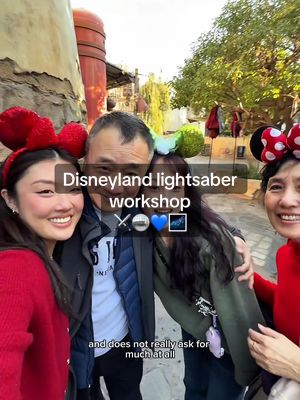 brb crying!!! my heart is so full 💙 I grew up on Star Wars because of my dad and it’s one of the things we bond over because we love it so much so this was awesome to share with him! @Disney Parks @Star Wars my dad is your biggest fan #disneylandcalifornia #starwars #lightsaber #disneyland #savisworkshop 
