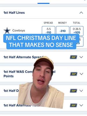 This Cowboys vs Commanders 1st Half Total Makes NO Sense on Christmas Day #nfl #nflfootball #sportsbettingtok 