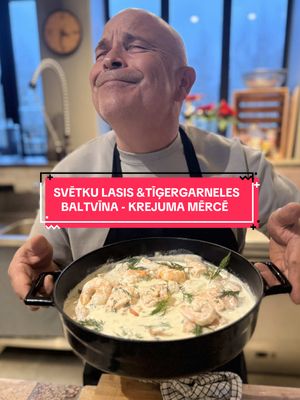 Tīra un garšām bagatīga recepte. Lasis & tīģergarneles baltvīna - krējuma mērcē 🤤🦈🦐 #svētkurecepte #lasis #mērcekogatavot #sadarbība #lidl  