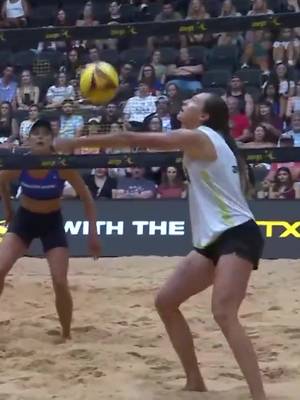 Effort rewarded. Terese Cannon controls the block and recovers in the long rally before Megan Kraft finishes with authority in Dallas, Week 8. #AVPBeach #BeachVolleyball