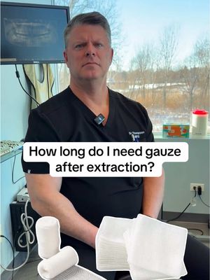 How long do I need gauze after extraction? Intended for educational purposes only, not medical advice #fyp #gauze #wisdomteeth #wisdomteethremoval 