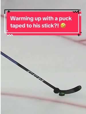 Have you ever seen someone warm up with a puck taped to their stick? That’s how Latvia’s Markuss Sieradzkis started his night vs. Canada 😂 #WorldJuniors 