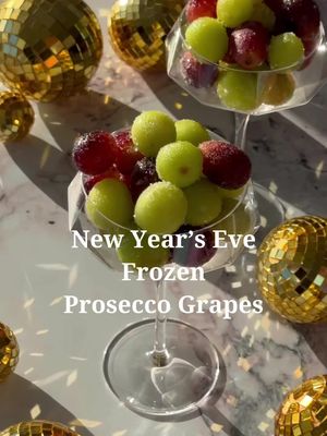 Ringing in the New Year with a festive little treat.  🍇✨🍾 1 lb grapes  2 cups prosecco  4 oz vodka  1/4 cup sugar or monk fruit sweetener  Soak grapes in prosecco and vodka in the refrigerator for 8 hours or overnight. Drain and sprinkle with sugar. Freeze for at least 2 hours and serve!    #nye #frozengrapes #proseccograpes #prosecco #nyecocktails 