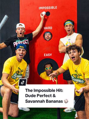 the most impossible baseball hit? @Dude Perfect @thesavbananas ⚾️😳 #dudeperfect #savannahbananas #thesavannahbananas #baseball #baseballchallenge 