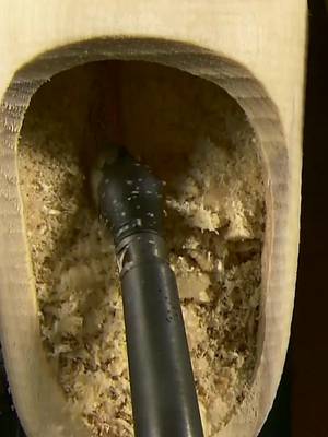 How a wooden shoe is carved 👞 #HowItsMade #woodcarving #clogs