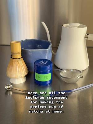 All of the matcha tools needed to make the perfect cup of matcha at home. #rockysmatcha #matchaathome #matchastation #matchatools #matcha 