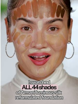 I swatched all 44 shades of @Armani beauty reformulated luminous silk foundation. Full review and comparison to the old is on my channel  #foundation #armanibeauty 