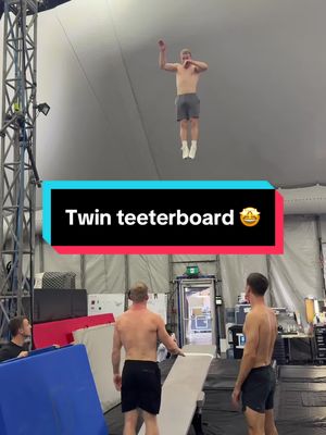 teeterboard skills clearly run in the family 👯‍♂️ Twin brothers on teeterboard in ECHO by Cirque du Soleil, currently touring Seattle with flips, jumps, and perfect timing. 🎪 ECHO 🤸   @Ozerov_Alexey , Sergey Ozerov #acrobatics #liveshow #seattleevents