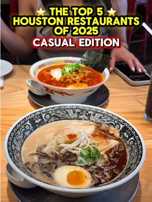 Top 5 Houston Casual Restaurants of 2025 🍽️ • Las Tortas Perronas • Sao Lao • Eadough • Japanese Ramen Gachi • Talespin Pizza #houstontexas #houstonfood #houstonrestaurants 