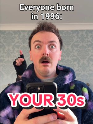 Good morning 1996, IT IS TIME. 🏃‍♂️⏰😈 Reviving probably my favourite video I made in 2025. Rehashed for the 1996 babies of the world!  Good luck & happy new year! ❤️ Tag your old mates below… Cast in order of appearance… Handsome 1995 baby: @ me  Your 30s: @ my bro The licky little manatee: @ Norman #1996 #30s#30smedy #relatable #funny  