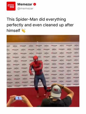 Eco-friendly neighborhood Spider-Man ❤️ Like this content? Follow us for more @memezar ❤️  Spider-Man is a superhero created by Marvel Comics, known for his red and blue suit, wall-crawling abilities, and web-shooters. He gained his powers after being bitten by a radioactive spider and uses them to fight crime while balancing everyday life as Peter Parker. Famous for his sense of humor and “with great power comes great responsibility” motto, Spider-Man has become one of the most iconic and relatable superheroes. He appears in comics, movies, and TV shows, inspiring generations with his courage and determination. (🎥/ @theamazing_spiderguy via Collab ) #memezar #spiderman 