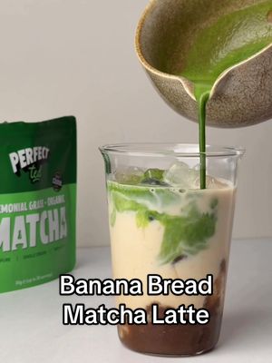 Banana bread, but make it matcha 🍵🍌 For the banana bread syrup: - ½ cup of brown sugar - ½ cup of water - 1 blended ripe banana - cinnamon + cardamom For the matcha: - banana bread syrup - milk of choice - 1 tsp matcha + 30ml warm water