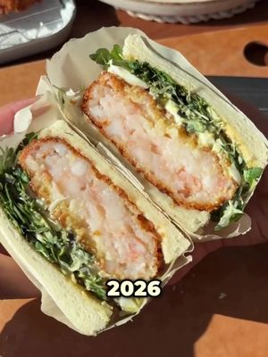 Best way to start the new year 👀✨   full recipe to my jumbo crispy japanese shrimp katsu sando is in the comments 🦐 To be truthfully honest, I was so busy yesterday I didn’t have time to repost this recipe as a ‘best of 2025’ 😅 so here it is to celebrate the START of 2026 instead! Sometimes it’s just about giving ourselves grace, and taking things not too seriously 🙈amiright? Thank you all for your endless support this year, and can’t wait to continue this journey with you all! 💜🎉