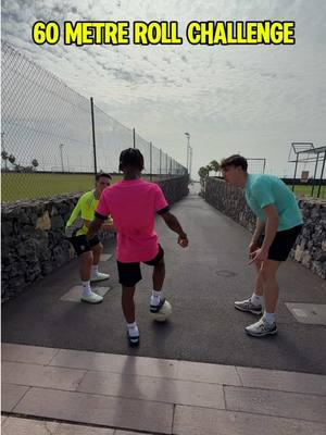 Does the last one count??? 🤔 @Makai Fray @Max Pitman and @Coach Cain take on the 60 METRE ROLL CHALLENGE! 🤯⚽️📉 @Tenerife Top Training 