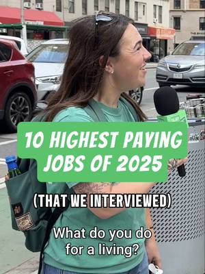 What were the 10 highest-paying jobs we interviewed in 2025? 10. Brazilian Jiu Jitsu Instructor (New York City) 9. US Senators (Washington, DC) 8: Data Engineer (Arlington, VA)  7: Lawyer (New York City) 6: Union Steamfitters (Philadelphia, PA) 5: Labor & Delivery Nurse (Nurse Practitioner) (Walnut Creek, CA) @Financially Intentional  4: Certified Anesthesiologist Assistant (CAA) (New York City) @chabely  3: Oncologist (Philadelphia, PA) 2: Prosthodontist (Annandale, VA) 1: Voice Actor (Portland, OR) @Smack Louis 🇭🇹🇺🇸  Keep in mind, these are the 10 highest paid workers we’ve interviewed from over 300 interviews nationwide this year. The median salary we’ve interviewed is much closer to the US median salary. Please take this is as an educational resource, not rage bait. 💚 Thanks for watching and all your support this year! Stay tuned for our top interviews of 2026 next year! #salarytransparentstreet #salarytransparency #paytransparency #highestpayingjobs #topjobs 