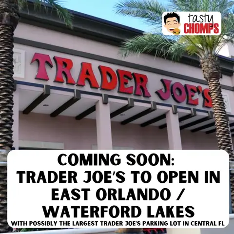 Trader Joe’s is planning a new East Orange County location at 1444 N. Alafaya Trail in the Waterford Lakes area, within the same retail plaza that includes Hobby Lobby and Floor & Decor. The site is the former Party City store, which closed after the company’s bankruptcy liquidation, and local building permits have recently been filed for Trader Joe’s to occupy and renovate that space according to WKMG. This means it could possibly open late 2026 or early 2027. With potentially 400 parking lot spaces in the plaza shared with Hobby Lobby and Floor and Decor, this is likely going to be the largest parking lot for Trader Joes in Central Florida if not all of Florida. Read more at tastychomps.com - ps what is your favorite thing to get at Trader Joe’s? Details: https://tastychomps.com/2026/01/new-trader-joes-to-open-in-east-orlando-near-waterford-lakes.html