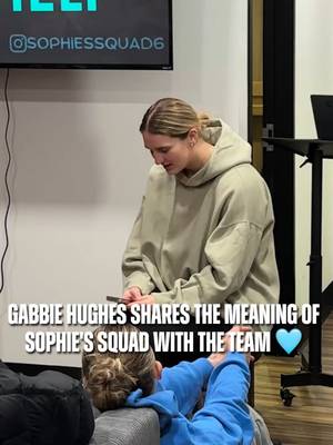 you are never alone. 🩵 ahead of our mental health awareness game this afternoon, Gabbie Hughes took some time to talk with the team with some background about Sophie's Squad, a nonprofit organization created in memory of Sophie Wieland. Sophie's Squad encourages open conversations around mental health to ensure that all athletes feel like they have a safe space, with an ultimate goal of ending the stigma. @gabbiehughes