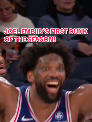Joel Embiid’s reaction after his first dunk of the season was gold 😭 #joelembiid #NBA #sixers #philly 