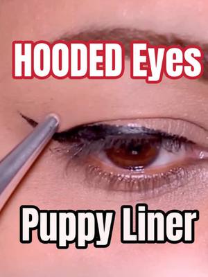 Here’s how to do Puppy eyeliner on hooded eyes 💓 #makeup #makeuptutorial #hoodedeyes #hoodedeyesmakeup #hoodedeyelinertutorial 