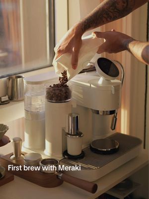 My first brew with the @Meraki Espresso Machine ☕️ I can finally start calling myself a home barista, not just a home brewer. While I will always love pour over, espresso is something I’ve been wanting to explore for a while. Meraki kindly reached out and sent over this machine, and it’s been such an easy way to get started. Straight out of the box it was simple to set up, dial in, and start brewing. My latte art definitely needs some work, but the coffee itself tastes great!  #coffee #latteart #espresso #coffeeathome #homecafe  Specialty coffee • cozy café corner • minimalist brew bar • daily coffee routine • London apartment brewing • simple lifestyle • slow living vibes • 홈카페 • おうちカフェ • กาแฟ • 手冲咖啡 