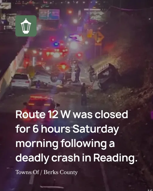 Westbound Route 12 was shut down for nearly six hours early Saturday morning following a serious motor vehicle crash in Reading. Berks County emergency officials said the two-vehicle accident happened around 4:30 a.m. near Carbon Street. Berks County Communications has confirmed that the county coroner was called to the scene, indicating the crash may have been fatal. The roadway, commonly known as Warren Street, remained closed for several hours as emergency crews responded and investigated the incident. Further details about the victims and circumstances of the crash have not yet been released. - Follow @towns_of for more local updates  #berkscounty #berkscountypa #readingpa #pennsylvania #panews 