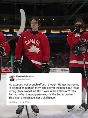 I was wrong.  This is an elite group of players, there just wasn't the effort there that there needed to be. Not a single player can take blame here, the tone wasn't correct. I said the Hunter's would get the job done, they didn't, I was wrong about that being the solution. But blaming the refs is dumb. #teamcanada #hockey 