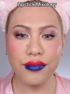 Wanted to see if I could turn this warm tone red lipstick cool by adding some blue  IB @jazzi manalo 💄  #redlipstick #makeup #colortheory 