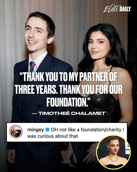 Need to see #AmandaSeyfried getting curious in the audience during #TimotheeChalamet's acceptance speech, PLS. 😭 The actress realized Chalamet shouting out his “foundation” with his “partner” at the Critics Choice Awards was actually in reference to his girlfriend #KylieJenner, thanks to an @evanrosskatz Instagram post. So fair! Photos: Getty Images/E! 