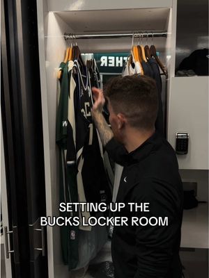 POV: setting up the locker room on gameday #bts #bucks #NBA #lockerroom #setup 