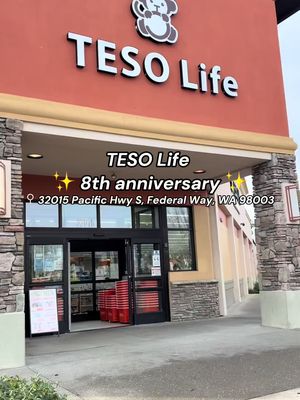 TESO Life celebrating their 8th anniversary with epic stamp raffle 🤍 Teso life has been one of my favorite to go Asian department store in Washington since they opened in Federal Way 🧸 From beauty, blind boxes, snacks, kitchen houseware, miffys , hello kitty and so many more! I love going to @TESO Life 😘 To celebrate there will be a raffle starting from 01/04/26 - 02/04/26 📆  Must spend $10 to get a stamp and once you get 8 stamps and goes to the raffle. Chance to win 14-inch Mac Pro, 17 IPhonePro Max, DJI Osmo Pocket 3, Dyson Vacuum, Gift Cards and many more! ‼️ 100+  winners ‼️  📍All participating TESO Life and TESO-X #tesolifepaidpartnership #TESOLife #TESOLifeFederalWay 