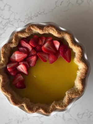 Lemon-lovers pie! This pie is an ode to in-season citrus, and we love that it's make-ahead friendly. Just bake the crust, pour in the lemon pie filling and chill until ready to serve. We love getting creative with different toppings like fresh berries, powdered sugar or even candied citrus. #pie #lemonpie #Recipe