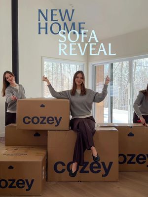 Revealing our new Atmosphere Sofa from @Cozey 🛋️ Modular, comfy, and with plenty of storage — perfect for cozy cabin living. We chose the performance fabric in Parchment, and it feels like the perfect match for our décor.✨ What do you guys think?🥹 #CozeyPartner • A D 