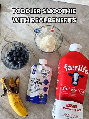 Nutrient-dense toddler smoothie 🙂‍↕️ 🫐🤍🥤 💪#toddlerrecipes #toddlersmom #toddlersnacks @Jacq of All Trades @fairlife @Owala 