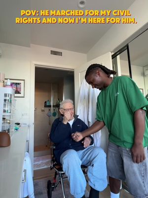 Frank, my 91-year-old client and Navy veteran, marched for civil rights when he was young. Now an African American is his caregiver. That’s a full circle moment. Thank you to everyone who loves and supports this page. Be kind to one another.