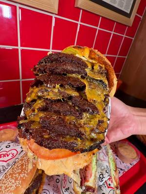 Could you finish this 🍔?  📍LA, Malibu, Newport Beach, Las Vegas, PB, Torrance  🍔Irv’s world famous burgers are ground fresh daily & pressed to order  💛Since 1946 #burgers #irvsburgers #food #Foodie 