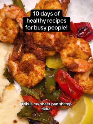 Tandoori-style cooking inspires this recipe, calling for a quick broiler-blast at the end to give a bit of char to the shrimp and vegetables. #sheetpandinner #shrimp #healthyrecipes #tikka 