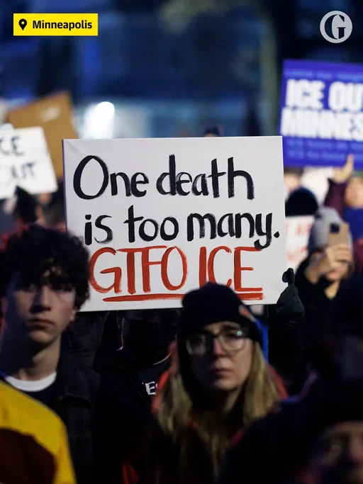 ‘This is not normal. It’s not normal to our psyche to see this level of violence and to assume that we will just be okay with what is happening,' said Edwin Torres DeSantiago, who manages the ICE monitoring group Immigrant Defense Network. Torres DeSantiago was at the scene of the fatal shooting of Renee Nicole Good by an Immigration and Customs Enforcement (ICE) officer during a large-scale immigration enforcement operation in Minneapolis yesterday – a killing that has sparked protests and vigils across the US. The shooting marked a dramatic escalation of the latest in a series of immigration enforcement operations in major cities under the Trump administration. More protests are planned, with protesters demanding that the officer who shot Good be prosecuted and for ICE agents to leave their cities. Wednesday’s killing was at least the fifth death linked to the crackdowns, AP reported. Meanwhile, President Donald Trump has doubled down on his claim that the ICE agent acted in self-defence when shooting Good. However, reporters in the room said the video they president played did not appear to show Good running over the ICE agent. When Good was shot and killed in Minneapolis, the Guardian was shadowing observers nearby who have trained for months to monitor and respond to ICE activity in the state. Read more about that, and the latest on this story via the link in bio. Cover image credit: Kerem Yücel/AFP via Getty Images.