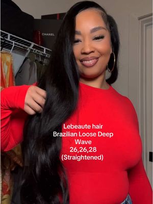 This hair is amazing 9/10 mild shedding, holds heat great 😊 #lebeautehair #hairroutine #brazilliandeepwave #deepwavehair 