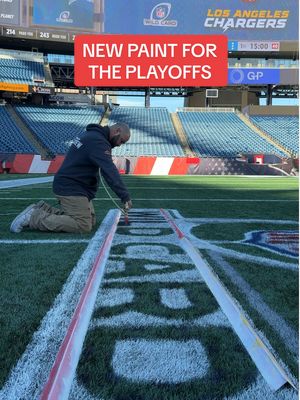 new paint for the playoffs👌#nfl #patriots #playoffs #field #painting 