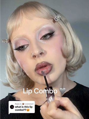 Replying to @🐞 Free Fall Lip Glaze by @Kaleidos Makeup + @Unearthly Cosmetics Cursed Lip Pencil 🩶🩰✨ #cooltonedmakeup 