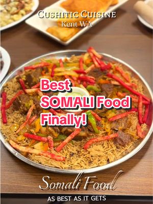 After 3 decades, finally one place brings Somali food to center stage in the Puget Sound 🤍 Everything here is 100% halal at Cushitic Cuisine. What I tried & highly recommend: 	•	Kati Kati — chopped chapati soaked in rich, savory gravy. Super delicious. Recommended  	•	Suqaar with Chapati (Sabaayad) — perfectly seasoned meat with flaky flatbread. Recommended 	•	Somali Rice (Bariis iyo Hilib Ari) — fragrant spiced rice with tender goat. Recommended  	•	Sambusa — crispy, spiced meat-filled pastries 	•	Mandazi (Bur) — soft, lightly sweet fried bread 	•	Somali Pasta with Chicken Steak — comforting and well-seasoned 	•	Creamy Chicken Salad — super creamy, fresh, and absolutely delicious. Recommended  📍 23629 104th Ave SE, Kent, WA 98031 #SeattleHalal #SomaliFood #somaliseattle #SeattleEats #somaliamerica @Cushitic_Cuisine 