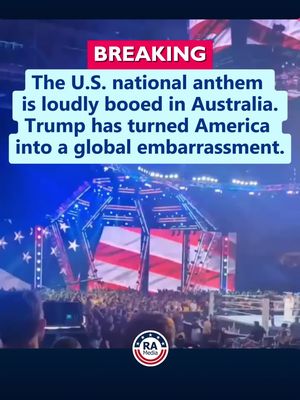 BREAKING: The U.S. national anthem is loudly booed in Australia. Trump has turned America into a global embarrassment.
 
 Follow @reallyamericanmedia for more.