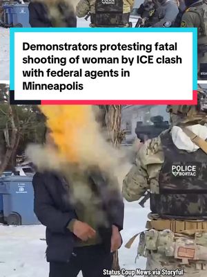 Federal agents, including officers of the Border Patrol Tactical Unit, clashed with demonstrators who were protesting the killing of a U.S. citizen, 37-year-old Renee Good, by an ICE officer in Minneapolis, Minnesota on Wednesday. The officers are seen shoving and deploying chemical irritants in the faces of protesters, who appeared to throw snowballs at the agents and block a federally operated van from moving. The shooting, which the Department of Homeland Security has claimed was self-defense, is being investigated by the FBI exclusively, meaning Minnesota authorities will not take part and will no longer have access to the case materials, scene evidence or investigative interviews. Gov. Tim Walz on Thursday morning said, "It feels very, very difficult that we will get a fair outcome" in the wake of the FBI decision. #news #minnesota #minneapolis #immigration #protest 