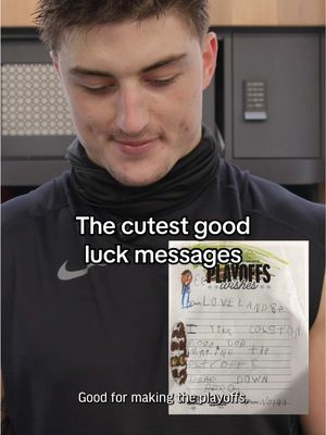 the guys received the cutest good luck message 💙 #chicagobears #goodluck #nfl #playoffs 