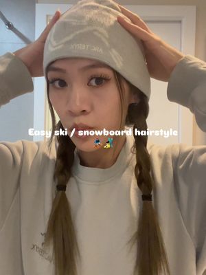 My go to hairstyle 🏂 #snowboardinghairstyle #snowboardgirl #winterhairstyles 