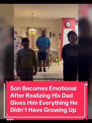 #TSRDaddyDuties: Aww! These children were able to understand the magnitude of what their father gives them as a parent by learning he didn’t have things the same way growing up, and little man became emotional after realizing the things his father provides. 🥹❤️ (🎥: @its.me.regina_, @Thelewisnarrative on IG) #fyp #foryoupage #viral  ✍🏾: #TSRStaffJW 
