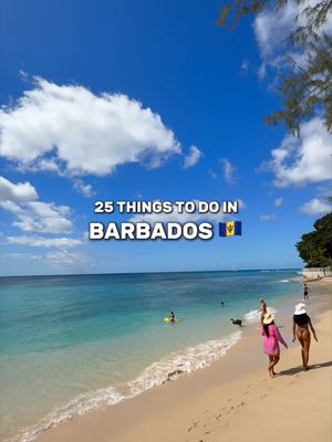 Here are 25 things to do in Barbados 🇧🇧 your next long weekend getaway destination! Comment the word “HOTEL” below and I’ll share exclusive discounts for select hotels in Barbados! Save and share this video with your friends for later. Day 1: South Coast Flavors & Local Vibes Start your trip on the south coast at Worthing Square, a vibrant open-air food garden with tons of local eats. Grab lunch or a snack from Chefette, then take a breezy walk along the Richard Haynes Boardwalk. In the evening, head to QP Bistro for seaside fine dining, then dive into the nightlife at Oistins Fish Fry. If it’s Saturday, don’t miss Pudding and Souse, a true local favorite. Day 2: Adventure & the Heart of Barbados Kick off your morning at Harrison’s Cave Eco Adventure Park; explore their Tram Tour, Aviary, Taste & Tales Experience, or take on the Zipline Adventure. From there, take the East Coast Road Trip; drive through Farley Hill National Park, visit the Morgan Lewis Windmill, and stop by Bathsheba Beach, where parts of Outer Banks were filmed. Be sure to visit St. Nicholas Abbey, exploring the great house, sampling local rum, and riding the Heritage Train up to Cherry Tree Hill for sunset views. Day 3: Northern Wonders & Scenic Stops Head north to the breathtaking Animal Flower Cave, Barbados’ only accessible sea cave, best visited mid-morning when the light hits the pools. Stay for lunch at their clifftop restaurant, then stop by Shark Hole for a hidden swimming spot on your way down the coast. Make a quick stop at Charles Fort, one of the island’s oldest coastal defenses, before ending your evening at BBQ Barn for a delicious, laid-back dinner, a Bajan favorite! Day 4: Sea Adventures & Fine Dining Farewell Spend your final day out on the water with an unforgettable Catamaran Cruise, where you can swim with turtles and snorkel over shipwrecks. Afterwards, go beach hopping around Carlisle Bay, or dive beneath the surface with the Atlantis Submarine experience, perfect for families or first-time visitors. For your last night, make a reservation at Champers or Zen Restaurant for a fine dining experience with ocean views. Before you head home, take a stroll down Rihanna Drive and soak in a bit of local pride. Barbados is overflowing with food, culture, adventure, and pure island magic! #Barbados #VisitBarbados #ThingsToDoinBarbados #TravelItinerary #TravelGuide 