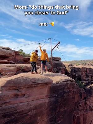Would she be proud?? 🥲 Follow @travelwithdalt for your  bucket list inspo! This is the Moab Rope Swing and it’s one of the top things to do in Utah (and that’s saying a lot)! 😂  I did this with @ropeswingmoab and it definitely gave me an adrenaline rush! Probably not for you if you’re afraid of heights…or maybe it’s perfect if you want to conquer your fear of heights 😅  *technically for me it’s grandma, not mom but you get the idea lol  📧 Share this with your adrenaline junkie friend who would do this or share it with your mom to scare her 😂  #ropeswingmoab #moabropeswing #bucketlistadventures #moabutah  #visitutah 