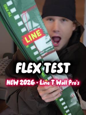 Flex Test on the the NEW 2026 Line T Wall Pro’s 🤤🔥  Go head to @corbettssnow and grab yourself a pair of these bad boys 😤😌 @LINEskis  Also shoutout my granny 👵  #lineskis #skiflextest #linetomwallischpros #parkskitest #parkskis
